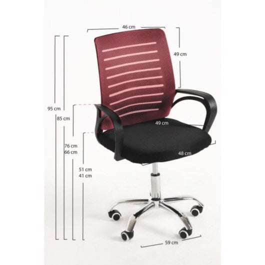 Silla de Oficina Visi Respaldo Ergonómico Altura Regulable Reposabrazos Tela Negra o Gris