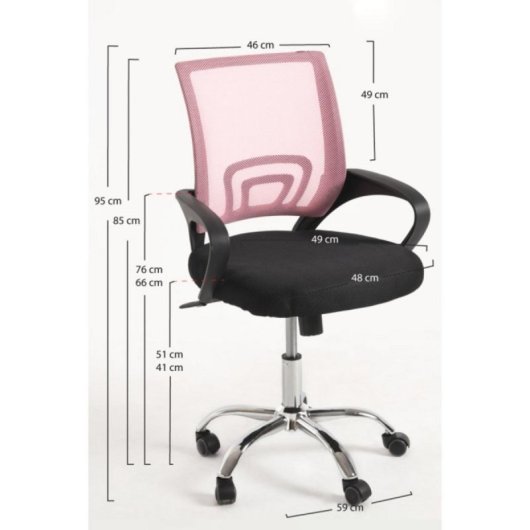 Silla de oficina Midi Pro respaldo malla transpirable estructura acero negro compacto