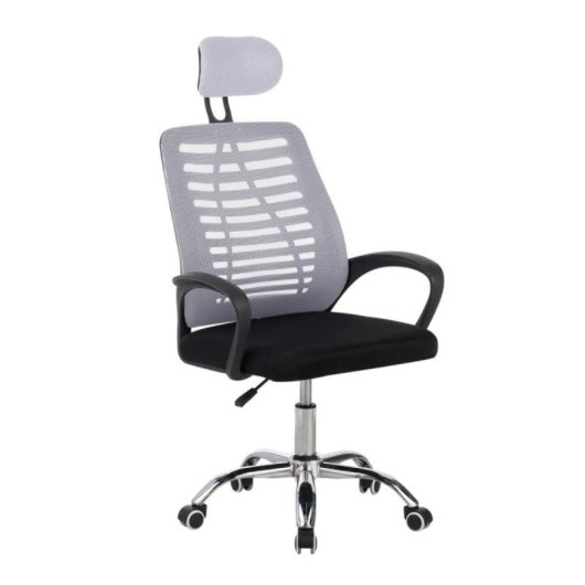 Silla de Oficina Kontor Regulable en Altura Reclinable con Reposabrazos y 5 Ruedas Negra/Gris