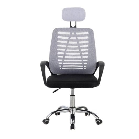 Silla de Oficina Kontor Regulable en Altura Reclinable con Reposabrazos y 5 Ruedas Negra/Gris