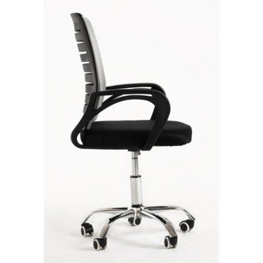 Silla de oficina Visi respaldo fijo curvado tela negro o gris altura ajustable ruedas