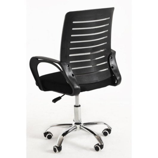Silla de oficina Visi respaldo fijo curvado tela negro o gris altura ajustable ruedas