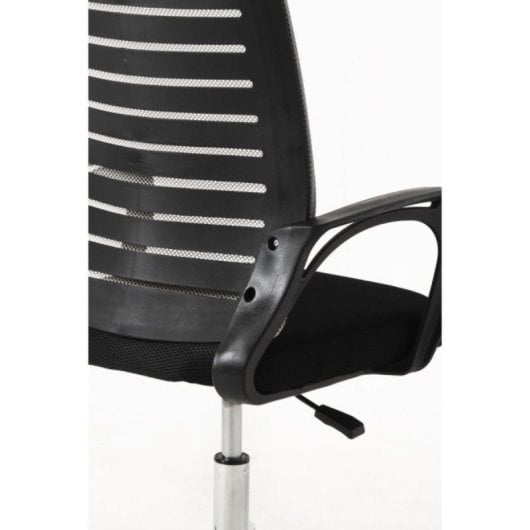 Silla de oficina Visi respaldo fijo curvado tela negro o gris altura ajustable ruedas