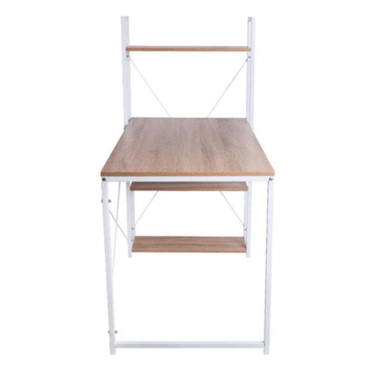 Escritorio Kecil Madera Metal 120x60cm 3 Estantes Diseño Vanguardista Montaje Fácil