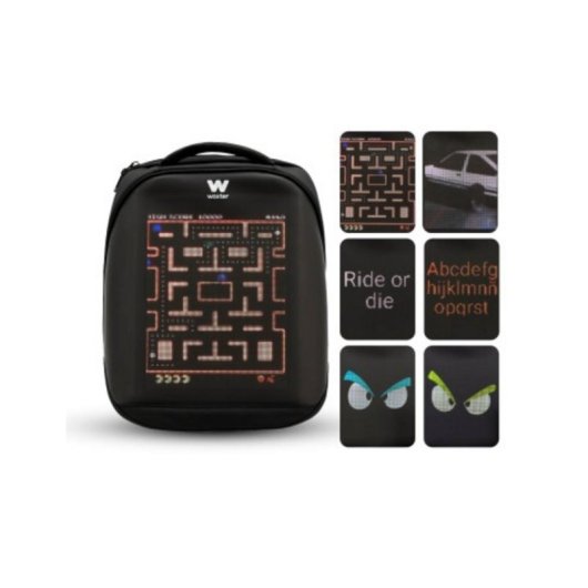 Mochila LED Woxter AC26-010 64x64 Bluetooth 15L Negra Impermeable Personalizable