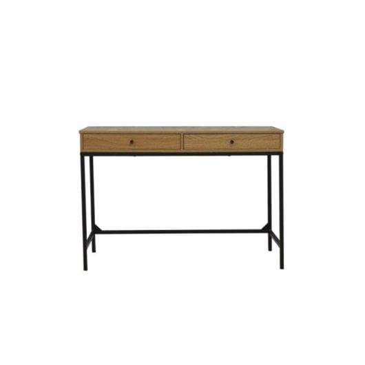 Escritorio Studim Negro Estructura Metálica 2 Cajones Diseño Industrial Minimalista