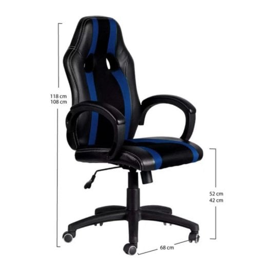 Silla Race Gaming Altura Regulable Tela Polipiel Espuma 8h Uso Diario 120kg Soporte