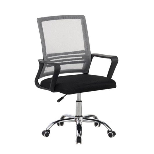 Silla de Oficina Funzi Estructura Acero Nórdica Tela Transpirable Gris o Negra
