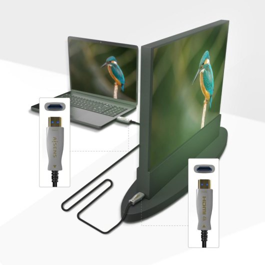 HDMI Kabel AISENS A148-0700 Premium V2.0 AOC 4K@60Hz 150m Schwarz HDMI Kabel AISENS A148-0700 Premium V2.0 AOC 4K@60Hz 150m Schwarz
