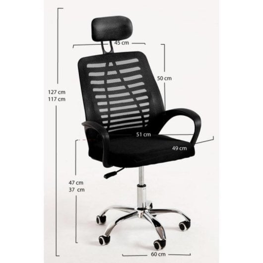Silla Oficina Kontor Regulable en Altura y Reclinable con Reposabrazos Negra o Gris