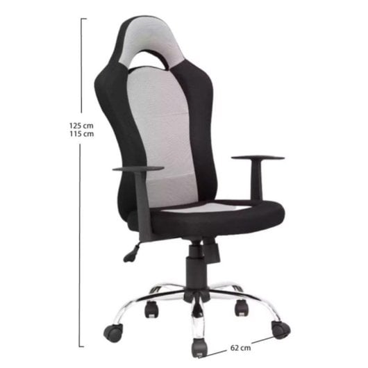 Silla Oficina Laky Diseño Nórdico Acero Reforzado Espuma Densidad 50kg/m³ Azul/Gris/Rojo