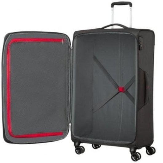 Maleta American Tourister Crosstrack 79cm Expansible 4 Ruedas TSA 109.5/119L Gris/Roja