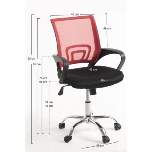 Silla de oficina ergonómica Midi Pro malla transpirable estructura acero regulable negra