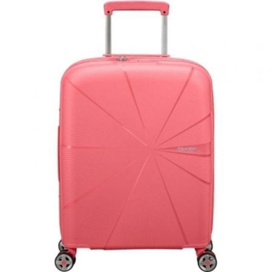 Mala de cabina American Tourister Starvibe Spinner 55 cm expansível 4 rodas TSA coral