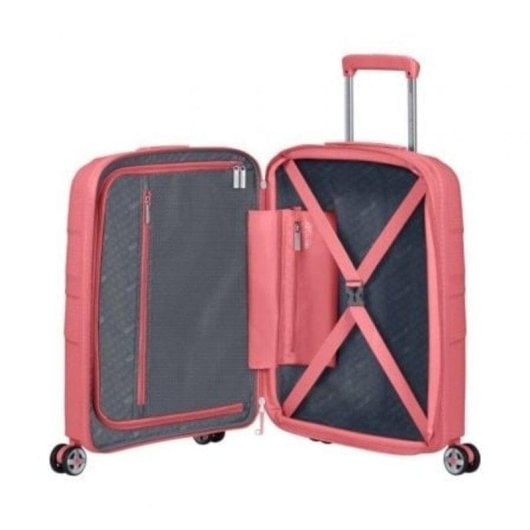 Valise cabine American Tourister Starvibe 55cm Extensible 4 roues TSA Coral