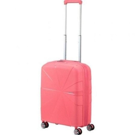 Mala de cabina American Tourister Starvibe Spinner 55 cm expansível 4 rodas TSA coral