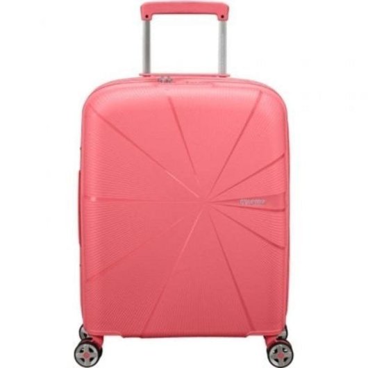 Mala de cabina American Tourister Starvibe Spinner 55 cm expansível 4 rodas TSA coral