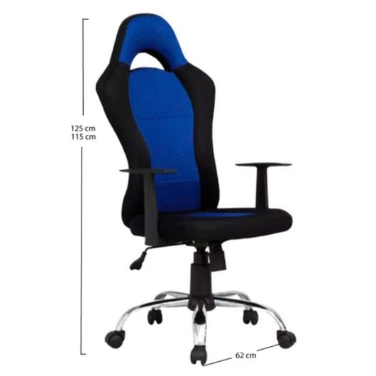 Silla de oficina Silla Laky acero reforzado espuma alta densidad ajustable hasta 120kg azul/gris/rojo