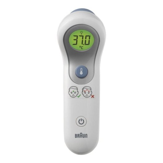 Termómetro Braun BNT300WE Infrarrojo No Touch + Touch Frente Precisión Clínica Luz de Fondo