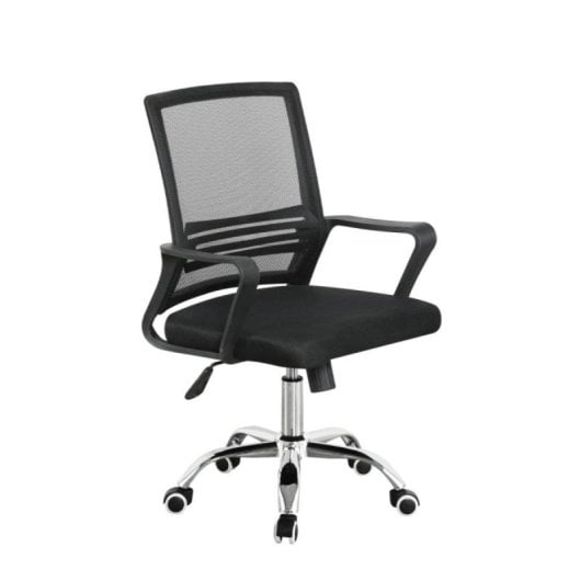 Silla Funzi Ergonómica Nórdica Espuma Alta Densidad Acero Poliester 120kg Gris/Negro