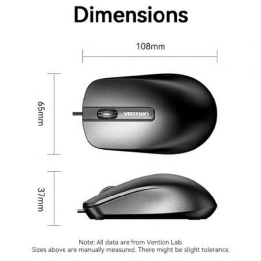 Ratón Vention con cable 1200 DPI USB-A precisión profesional compatible multiplataforma
