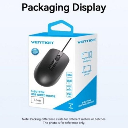 Ratón Vention con cable 1200 DPI USB-A precisión profesional compatible multiplataforma