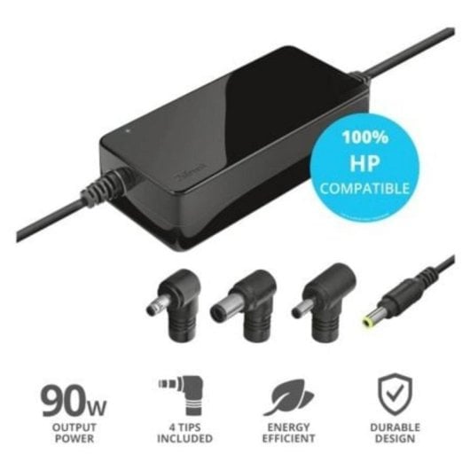 Cargador portátil Trust Maxo 23393 HP 90W 19.5V Automático 4 Conectores 3m