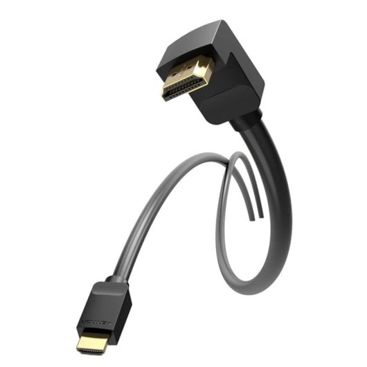 Cable HDMI Vention AAQBH 2.0 4K Acodado 2m Macho a Macho Chapado en Oro Negro