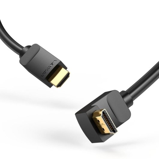 Cable HDMI Vention AAQBH 2.0 4K Acodado 2m Macho a Macho Chapado en Oro Negro