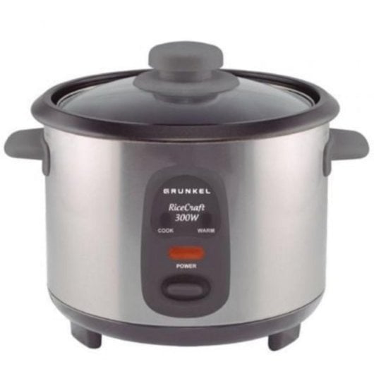 Arrocera Grunkel RC-06L 300W 0.6L acero inoxidable tapa de cristal función mantener calor