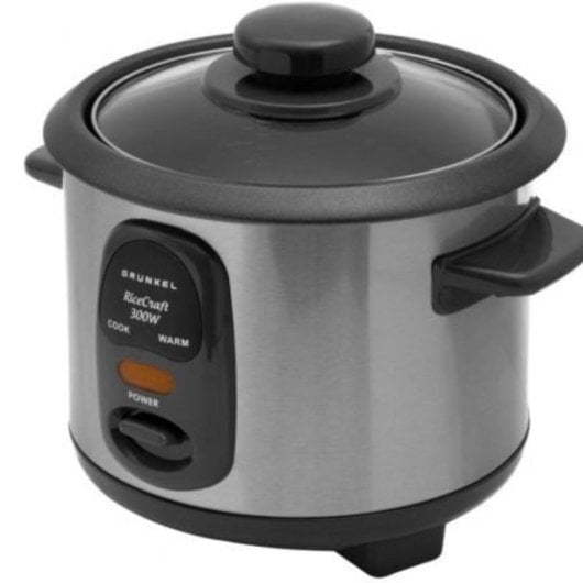 Arrocera Grunkel RC-06L 300W 0.6L acero inoxidable tapa de cristal función mantener calor
