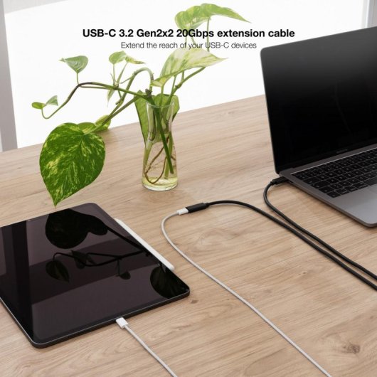 Cable USB-C Nanocable 10.01.4502 3.2 Gen2x2 20Gbps 100W 2m Negro Thunderbolt 3