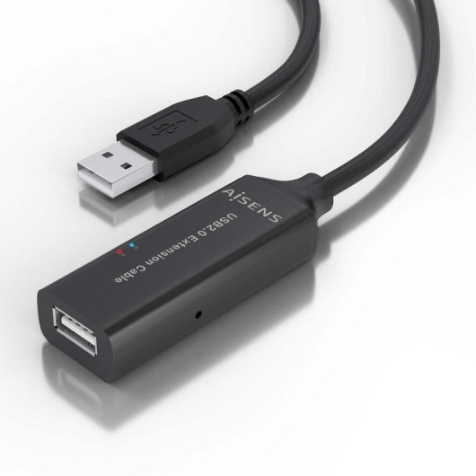 Cable USB 2.0 Prolongador AISENS A101-0915 10m Amplificador Negro USB A Macho-Hembra