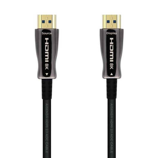 Cable HDMI 2.1 Aisens A153-0519 8K 60Hz 4K 120Hz AOC Fibra Óptica 30m Negro