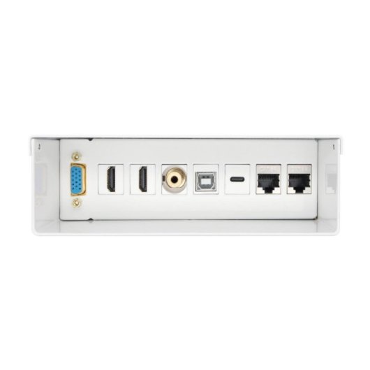 Caja de conexiones AISENS A127-0720 VGA 2xHDMI Jack 3.5 USB-C USB-B 2xRJ45 Cat.6A STP Blanco