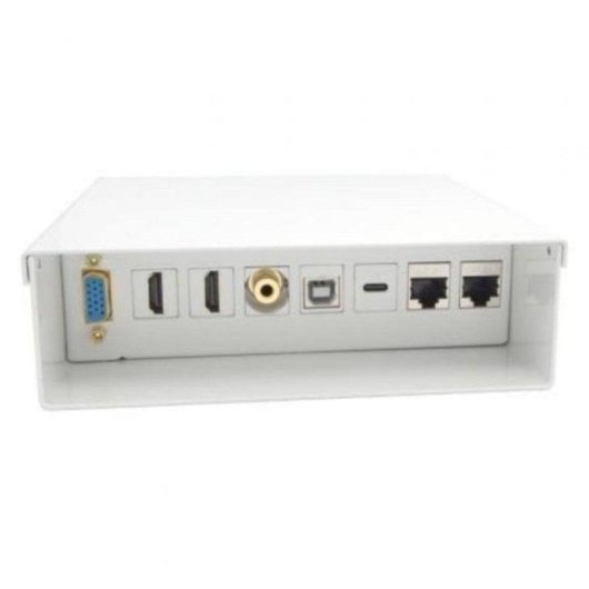 Caixa de Conexões Aisens A127-0720 VGA 2xHDMI Jack 3.5 USB-C USB-B 2xRJ45 Cat.6A STP Branco