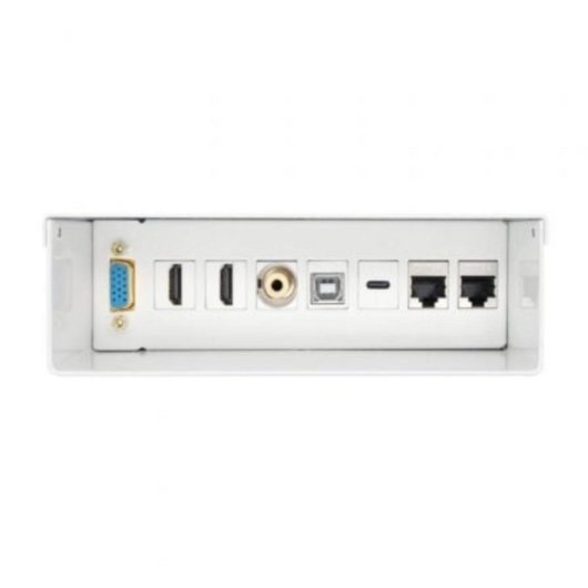 Caja de conexiones AISENS A127-0720 VGA 2xHDMI Jack 3.5 USB-C USB-B 2xRJ45 Cat.6A STP Blanco