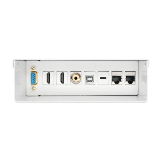 Caixa de Conexões Aisens A127-0720 VGA 2xHDMI Jack 3.5 USB-C USB-B 2xRJ45 Cat.6A STP Branco
