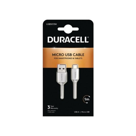 Cable Duracell USB5013W 1m USB A a Micro-USB A 2.0 Blanco