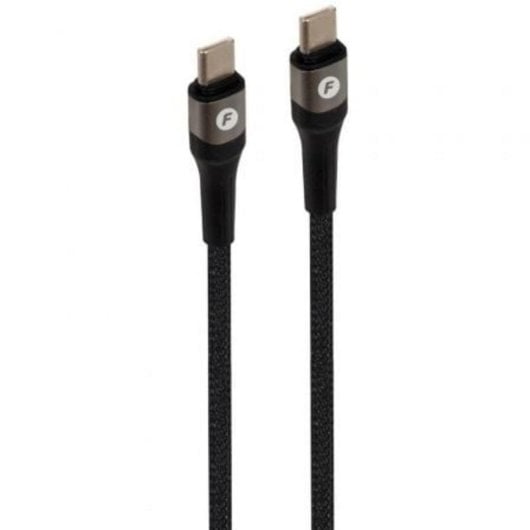USB-Kabel Fonestar USB-CC USB-C zu USB-C 1m 100W 480Mbps Nylon Schwarz