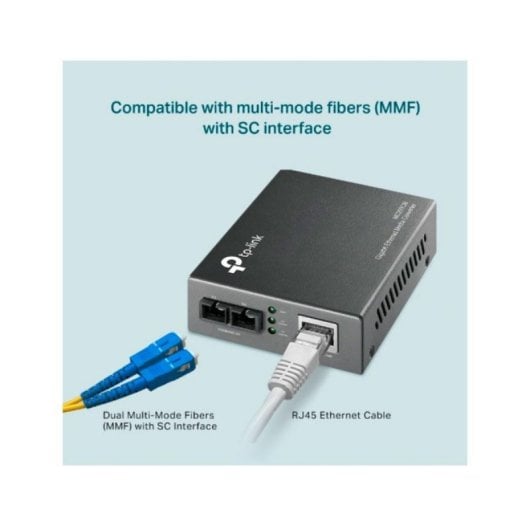 Convertidor de Medios TP-Link MC200CM Gigabit SC Multimodo 550m RJ45 Alámbrico Negro