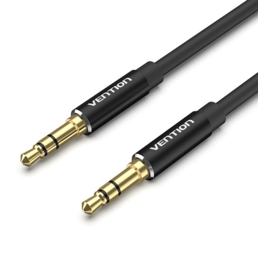 Cable de Audio Vention BAXBH 3.5mm Macho a Macho 2m Chapado en Oro Aluminio Negro