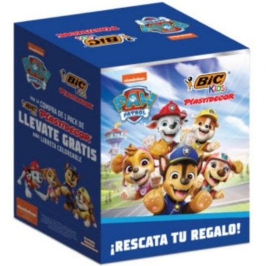 Expositor Bic Plastidecor Patrulla Canina 24 Packs 12 Ceras Surtidas + 24 Cuadernos
