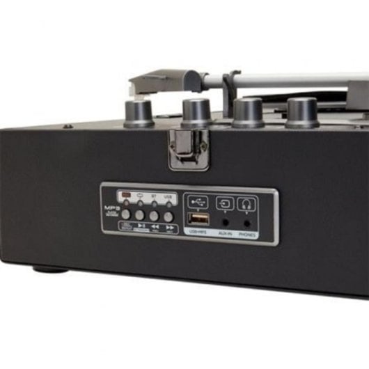 Aiwa VPX-1971BK Gira-Discos Bluetooth USB MP3 com Altifalantes Integrados e Mala em Pele SIntética