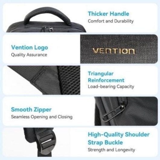Mochila Vention KRPB0 Impermeável para Portáteis até 15.6'' 18L Preta