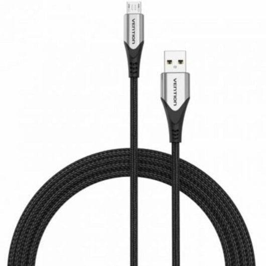 Cable USB 2.0 Vention COAHH 2m microUSB macho reversible 3A 480Mbps gris nailon trenzado