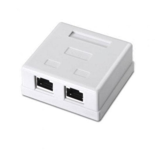 Roseta de superficie AISENS A139-0304 Cat6 FTP 2 x RJ45 Blindada Blanco RoHS