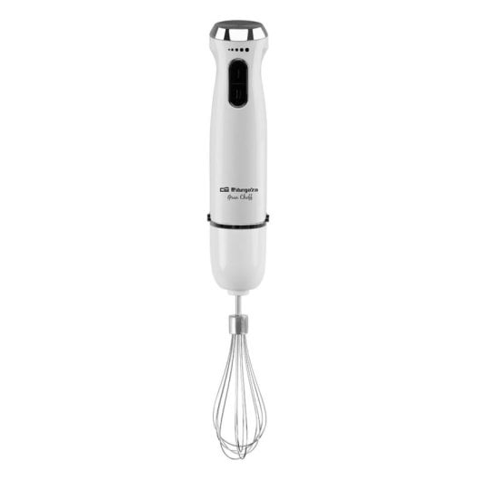 Batidora de mano Orbegozo BT 2690 1000W Acero Inoxidable Vaso 0,8L Turbo Blanco