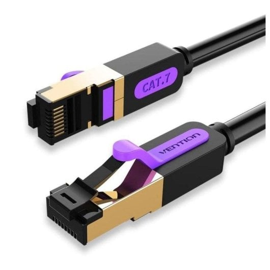 Câble réseau Vention ICDBH Cat7 2m S/FTP connecteurs RJ45 or cuivre pur noir