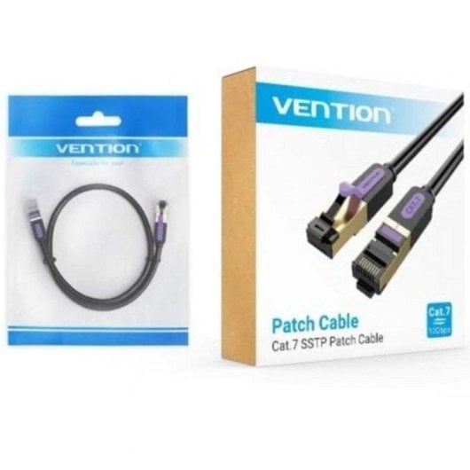 Câble réseau Vention ICDBH Cat7 2m S/FTP connecteurs RJ45 or cuivre pur noir